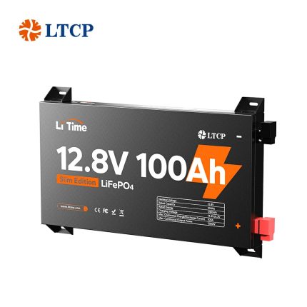12V 100Ah Slim LiFePO4 Lithium Metal Case Battery